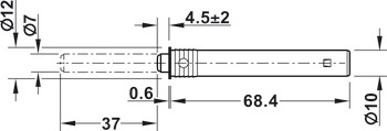 potisni zaskočnik, za uvrtanje, Ø 10 mm ali za privijanje v luknje v nizu 32/37