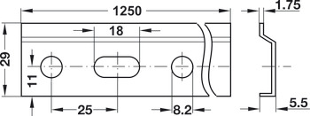 tirnica za obešanje elementov, iz jekla, dolžina 1250 mm