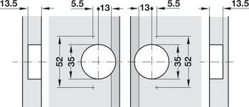 šarnir za zajero, GS 22.5, Kot odpiranja 120°