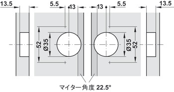 šarnir za zajero, GS 22.5, Kot odpiranja 120°