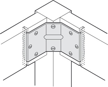 okovje za spajanje okvirjev miz z nogami, višina 70 mm