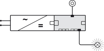 6-delni razdelilnik, Häfele Loox5, 24 V, Box-to-Box s funkcijo stikala
