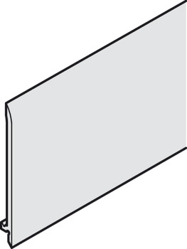 Zaslonski profil za zapiranje tekalne tirnice, za tekalno tirnico zgoraj, za lepljenje