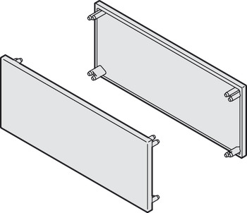 set zaključnih kapic, za dvojno tekalno tirnico 81 x 33 mm (Š x V) in obojestranski zaslon z zatezno pritrditvijo višine 38 mm