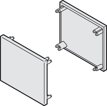 set zaključnih kapic, za enojno tekalno tirnico 31 x 33 mm (Š x V) in obojestranski zaslon z zatezno pritrditvijo višine 38 mm