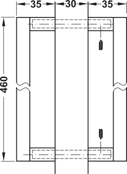 Pohištveni ročaj, ročaj s podstavkom, za okovje za drsna vrata Häfele Slido R-Aluflex 80