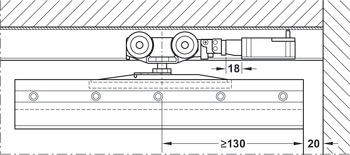 dodatna garnitura blažilcev pripire, Push-to-Open, za okovje za drsna vrata Häfele Slido D-Line11, za lesena in steklena vrata