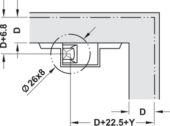 potisni zaskočnik, Duomatic Push, 1-delni, z nastavitvenim adapterjem
