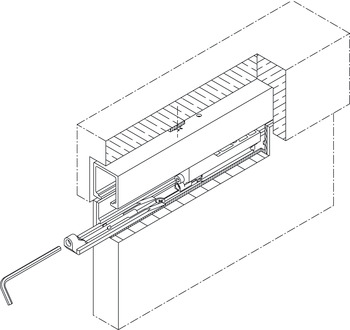 montažni klin, za drsna vrata z vodenjem v stropu