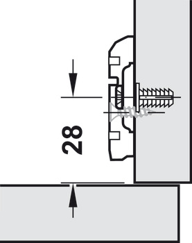 križna montažna ploščica, Häfele Metalla Mini A, za privijanje s predmontiranimi euro-vijaki