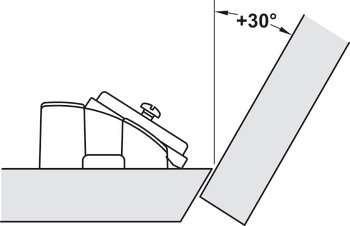 montažna ploščica pod kotom, Häfele Duomatic A, za uporabo pod kotom +10° do +30°