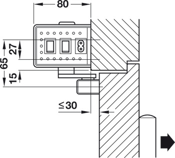 mehanizem avtomatskega odpiranja vrat, Dorma Porteo, z drsno tirnico