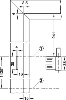 Element za montažo na podboj – nasadni tečaj za montažo v izvrtino, Simonswerk V 8100 WF, za nebrazdana in brazdana notranja vrata do 40 kg
