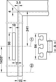 Element za montažo na podboj – nasadni tečaj za montažo v izvrtino, VX, za notranja vrata