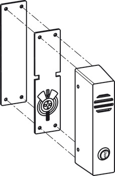 montažna ploščica, za varovalo za vrata zasilnega izhoda PZ, GfS