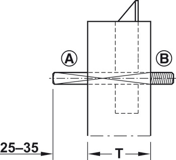 štirirobni trn, 9-mm menjalni trn, M8, BKS, za ognjevarna vrata