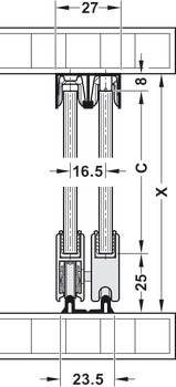 dvojna tekalna tirnica, Spodaj, za privijanje in uporabo z Dialock EFL 41