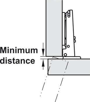 odmična spona, Häfele Duomatic 94°, za debela vrata in profilirana vrata do 35 mm, notranji pripir
