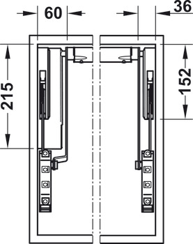 dvižni mehanizem za ličnice, Häfele Free Up E (električno)