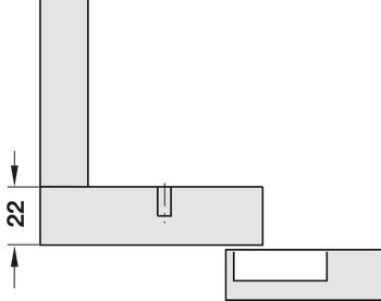 odmična spona, Häfele Duomatic 110°, za dolge podporne konstrukcije