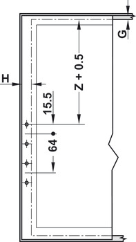 prečna palica za stabilizacijo, za dvižni mehanizem za ličnice Aventos HL (Servo-Drive)