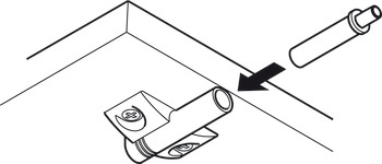 ravna ploščica nosilca blažilca, za blažilec zapiranja vrat, s pripomočkom za pozicioniranje