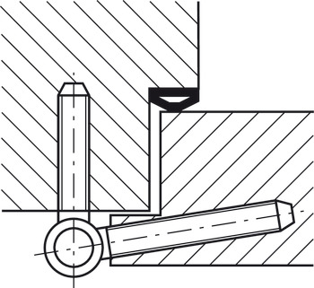 Del za vratno krilo – nasadni tečaj za montažo v izvrtino, Simonswerk V 0020, za brazdana notranja vrata do 40 kg