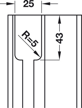 Okovje za drsna vrata, EKU Porta 100 GW/GWF, garnitura