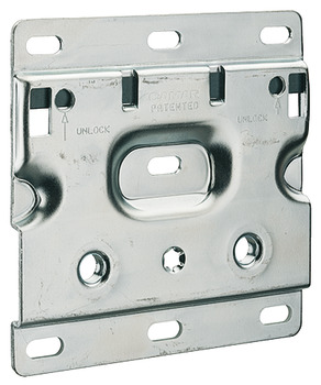 nosilna plošča, z varovali proti iztaknitvi, za nosilec za spodnje obesne omarice
