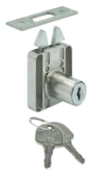 Ključavnica za roloje za privijanje, za fiksno montirano cilindrično jedro na ploščice, razdalja odmika trna od čelnice 24,5 mm