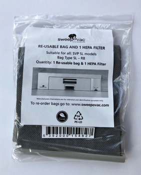 vrečka za prah za večkratno uporabo in HEPA filter